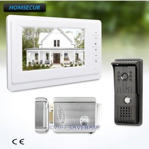HOMSECUR 1V1 7inch Wired Video Security Door Phone Electric Lock Supported for Home Security