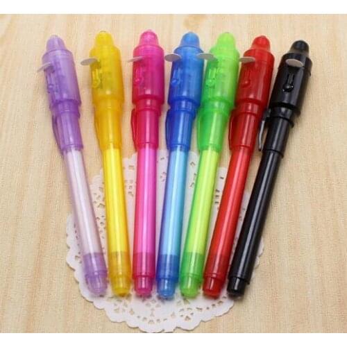 Magic 2 in 1 UV Light Combo Creative Stationery Invisible Ink Pen Popular Random Color