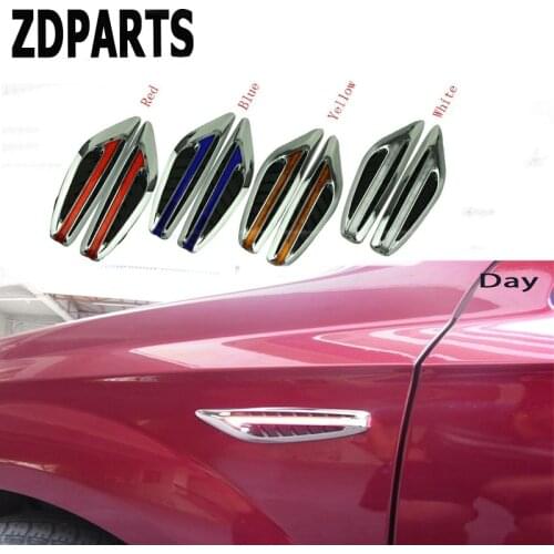 ZDPARTS 2X Car Fender Side Air Vent Trim Warning LED Stickers For Mercedes Benz W203 W204 211 AMG Smart Starline A93 Citroen C4