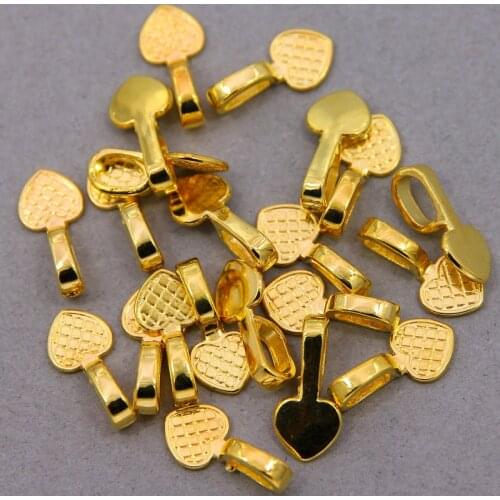 10pcs 22*10MM Alloy Antique Silver Heart Glue-on Flat Pad Bails Pad Tiles Pendant Bails Cabochon Setting Jewelry Findings Lead