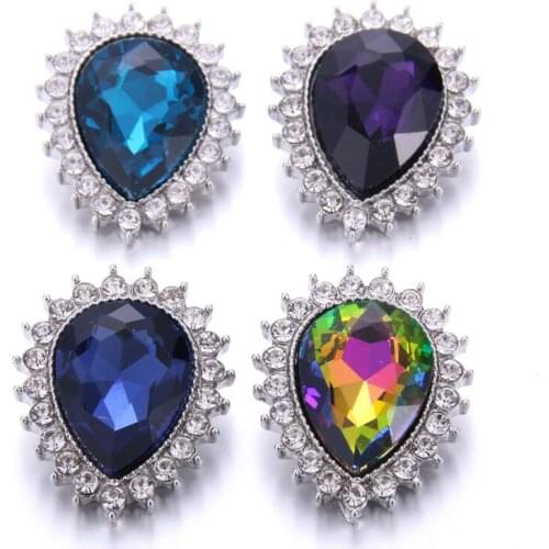 10pcs/lot New 18MM Snap Jewelry Mixed Rhinestone Metal Snap Buttons fit 18mm Snap Bracelet Bangle Earrings Necklaces