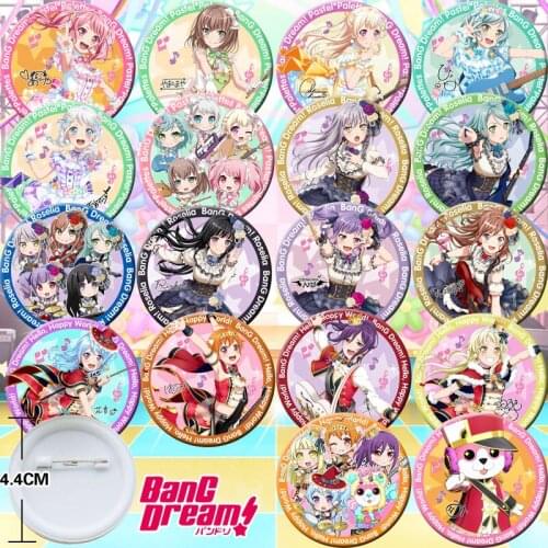 18pcs BanG Dream Bedge Collect Backpack Bags Badge Button Brooch Pin Souvenir Anime Cosplay Gift