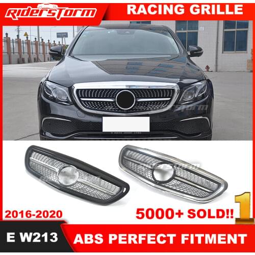 For new E class w213 diamond grille for mercedez benz w213 E350 grille front lip front bumper parts car accessories