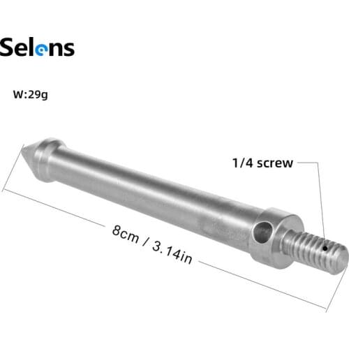 3pc/lot Stainless Steel Spike Foot 1/4" Threaded for RRS Gitzo Benro Tripod Monopod Fotografia Photo Studio