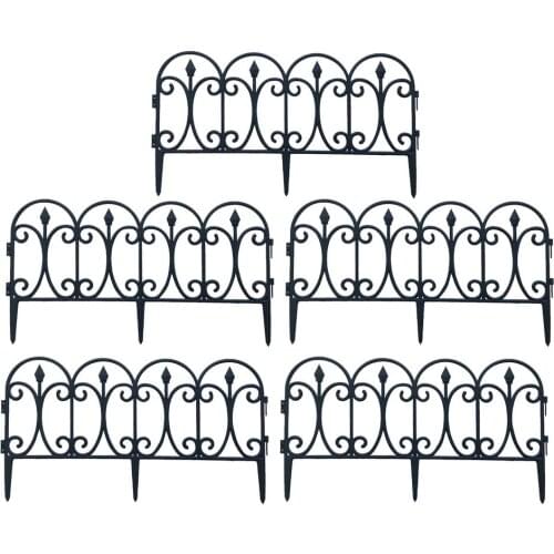 5PCS Garden Fence Landscape Garden Border Edging Barrier Lawn Edge Garden Outdoor Pastoral Fence Wedding Decorative Fence