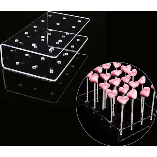 Acrylic Cake Dessert Stand 15 Holes Lollipop Display Holder Transparent Candy Showing Stand For Wedding Party Candy Store Shelf
