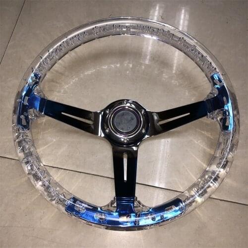 Acrylic Transparent Bubble Steering Wheel 14 Inch 350mm Racing Discs Blue Green White Purple frame volante esportivo