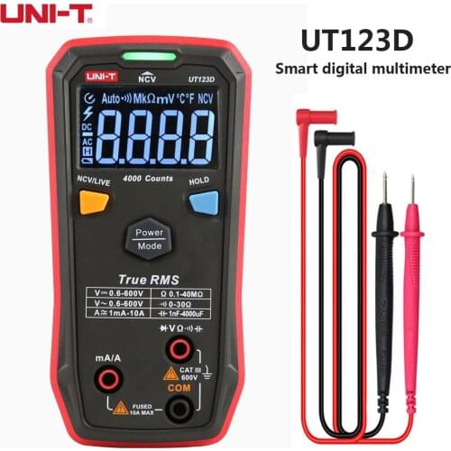 UNI-T UT123D Digital Multimeter Intelligent Automatic Identification AC/DC Current, Voltage, Resistance And Capacitance Tester