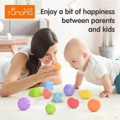 Children Stroking Ball Toy Sets Early Education Puzzle Toy Vocalizing Grasping Toy Ball Texture Perception Training Toy For Baby