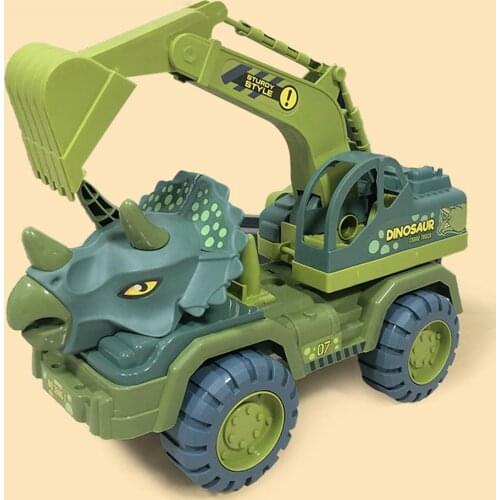 39cm Toy Car Dinosaur Toy Pull Back Car Excavator Dump Truck Vehicle Toy Children Education Toy Boys Halloween Gift