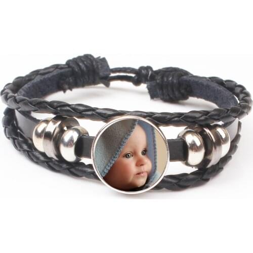 Personalizeds Photo Leather Bracelet Buckle Personality Photo Baby Son Father And Mother As A Gift for Gifts To Loved Ones