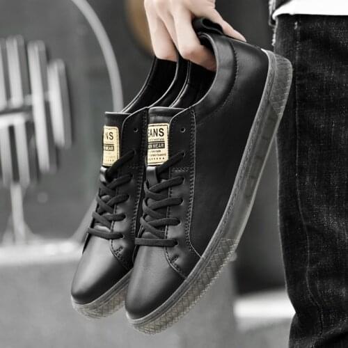 Genuine Leather Shoes Men Casual Sneakers Black Stylish Lift Shoes High Quality Tenis Skateboard Mens Shoes Classic Loafers Man