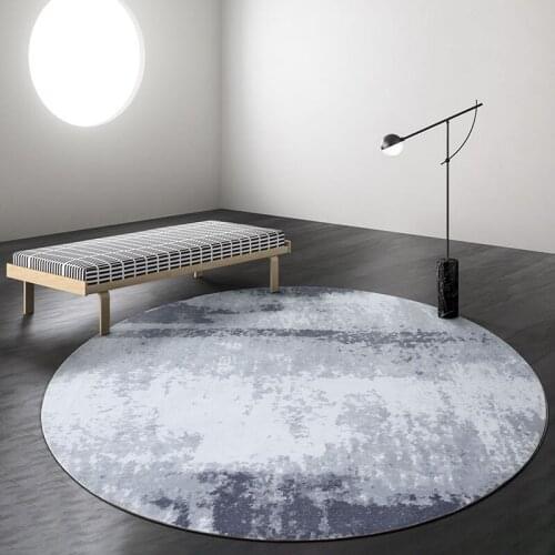 Nordic Grey Round Rugs And Carpet For Home Living Room Sofa Coffee Table Floor Mat Thick Round Carpet Bedroom Nylon Modern Rug