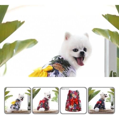 Lightweight Stylish Fashion Dogs Cats Dress Breathable Pet Clothes Round Neck for Travel