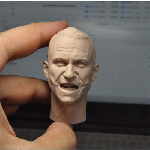 1/6 Scale Heath Ledger Laughing Version Planted Hair Unpainted Head Sculpt for 12''Body DIY