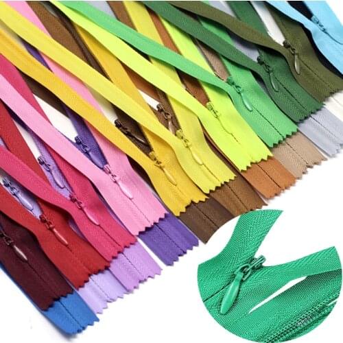 Zippers Wholesale 50PCS 3# (6-24 Inch) Nylon Coil Zippers Tailor Sewing Bulk Zippers Slide DIY Craft Clothes Accessory (15-60cm)