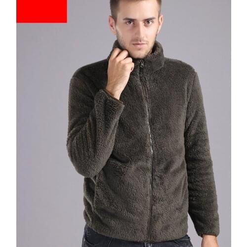 MRMT 2021 Brand Mens Jackets Coral Fleece Short Cardigan Coat Middle-aged for Male Caught Fleece Jacket Clothing Garment