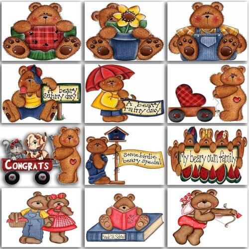 5D Diamond Painting Kit Paint Cartoon Love Teddy bear Angel Flower Full Square&Round embroidery mosaic Cross stitch Home Decor