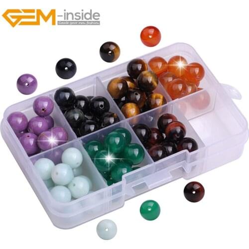 Natural 7 Chakras Stones Beads Set for jewelry making DIY necklace bracelet pendant 6mm 8mm 10mm 12mm with box