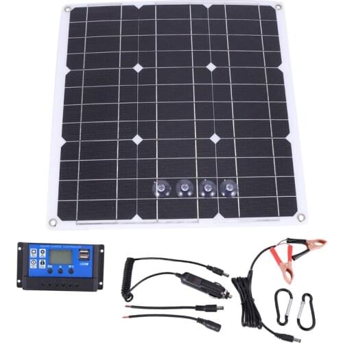 200 Watt 200W Solar Panel Kit with LCD Solar Controller 12V RV Boat Off Grid