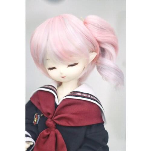 BJD doll wig suitable for 1-3 1-6 size cute ponytail bangs high temperature wire short hair braids doll accessories