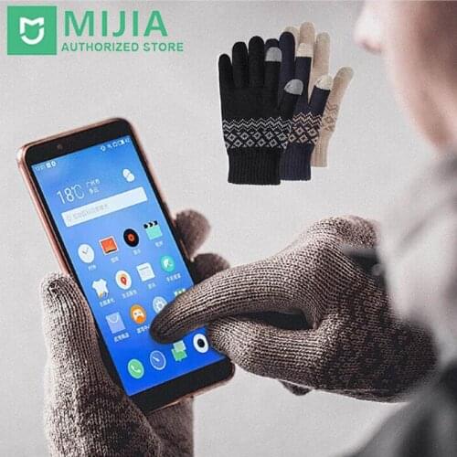 Xiaomi You pin Mens and Womens Plus Fleece Gloves KeepWarm Touch Screen Simple Multifunctional Thick Anti-skid and Windproo