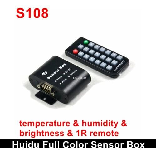 Huidu Full Color Sensor Box HD-S108 Brightness Temperature Humidity Remote Control Variety Ports