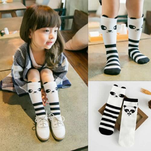Baby girls knee high Moustache silk kids socks panda cartoon cotton legs warm kids boy sock knee infant spring autum clothing