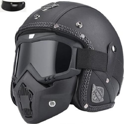 Professional Retro Motorcycle Helmet Goggle Mask Vintage Mask Open Face Helmet Cross Helmet Available DOT Approved Casco Moto