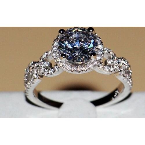 Sz5-11 Victoria Wieck Pave Setting Luxury Jewelry 8mm AAA CZ Simulated stones 10KT white gold filled Wedding Clavicle Band Ring