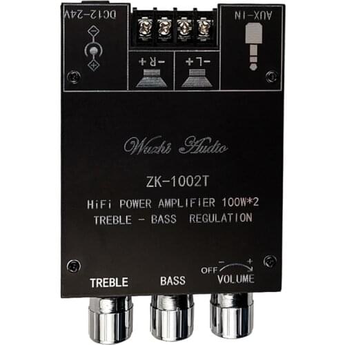 Retail ZK-1002T TPA3116D2 Bluetooth 5.0 Subwoofer Amplifier Board 2X100W 2.0 Channel High Power o Stereo Amplifier Board