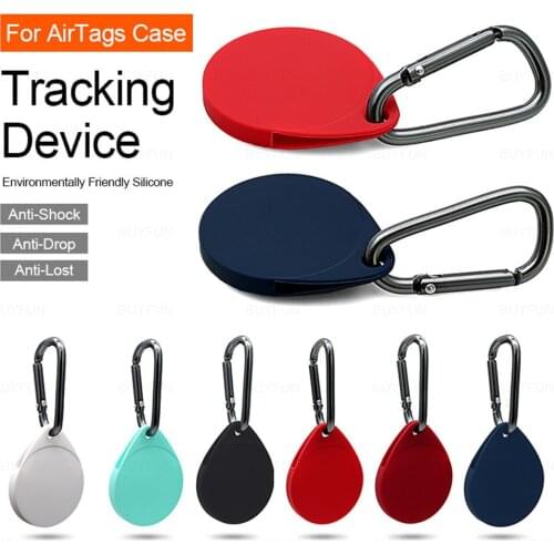 Silicone Cover With Ring For AirTags Case Shockproof Soft Skin Protective Shell For Air Tags Location Tracker Sleeve Accessories