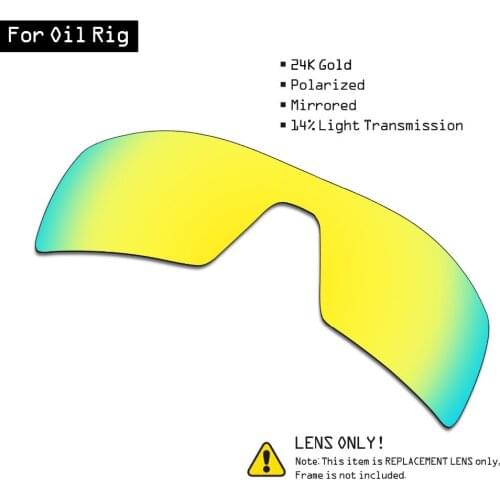 SmartVLT Polarized Sunglasses Replacement Lenses for Oakley Oil Rig - 24K Gold