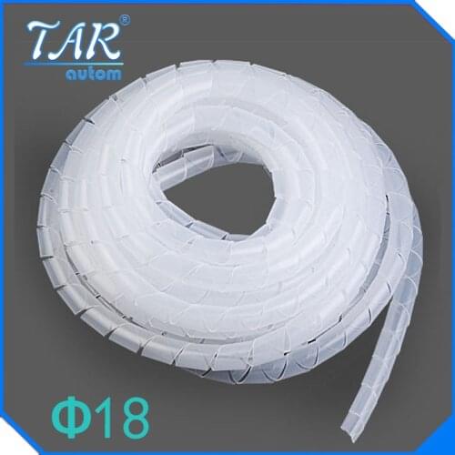 Free shipping 10M Dia 18mm Spiral Cable wire Wrap Tube Wrap Tube Cordon spiral bands Spiral Wrapping PE Beam line protective