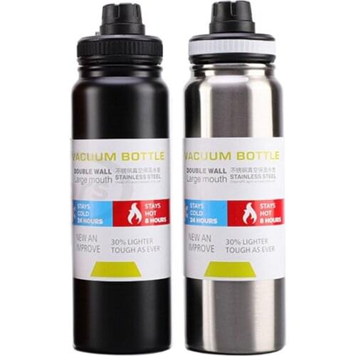 Stainless Steel Sport Water Bottle 600ml/800ml Large Capacity Double Wall Vacuum Insulated Tumbler Portable Thermos Bottle