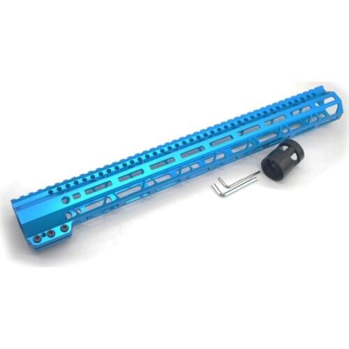 TriRock 17'' inch Extra Length Blue Anodized M-lok Handgaurd Rail Clamping Style Picatinny Free Float Mount System