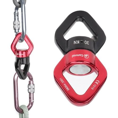 30 KN Pulley Outdoor Rock Climbing Caster Fixed Connector Two-way Rotational Device Hanging Wheel Accessory