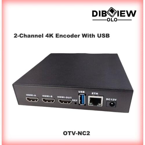 OTV-NC2 NDI H.265 H264 2 Channel 4K Video HDMI Encoder Decoder with USB Recording Streaming Media SRT facebook Youtube Wowza