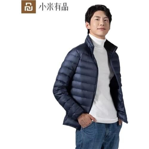 Youpin Lightweight Down Jacket Mens Autumn Winter Fashion Short Large Ultra-Thin Light Coats Youth Slim Easy To Store Jackets