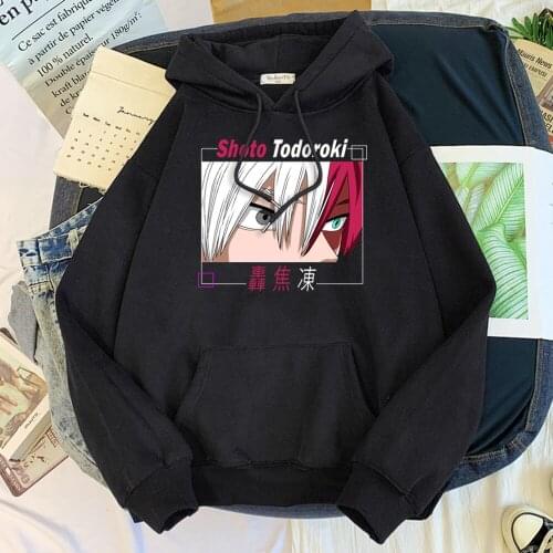 Hoody Women Anime My Hero Academia Todoroki Shoto Printing Sweatshirt Female Oversize O-Neck Hoodied Cute Korean Loose Tracksui