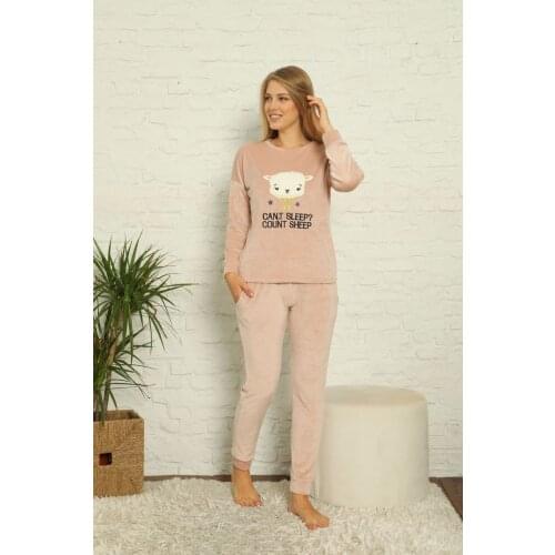 Womens Velvet Fleece Pajamas set Powder 20058