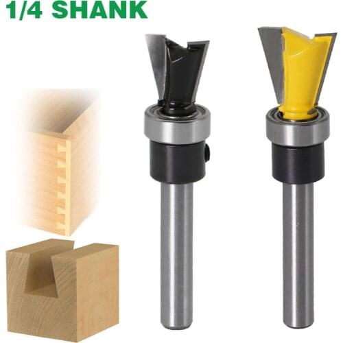 2 Pieces 1/4" 6.35mm Shank 14 Degree Dovetail Router Bits Set Woodworking Cutter Tenon Cutters Kit for Woodworking Tools