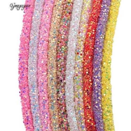 1 Yard 3mm Glitter Sequins Rhinestones Soft Tube Cord for DIY Shoes Bracelet