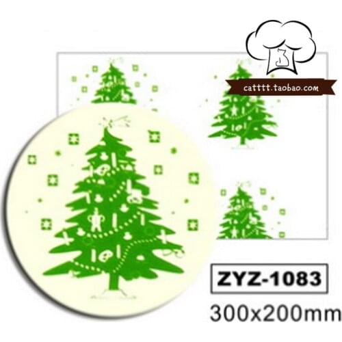 10pcs/lot Christmas Tree Chocolate Transfer Sheet Chocolate Printed Sheet sugar stamp paper cake decorating tools party supply