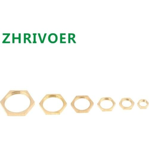 10pcs Female Thread Hexagonal shank cap Copper Hex Lock Nuts Pipe Fitting 1/8" 1/4" 3/8" 1/2" 3/4