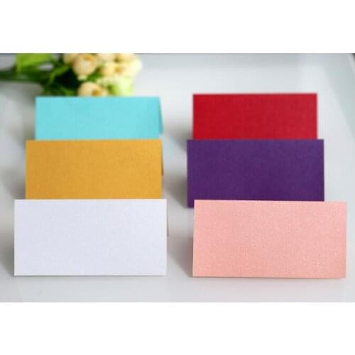 100PCS/LOT Pure Color No Pattern Table Name Card Simple Style Place Card Guests Seats Decoration