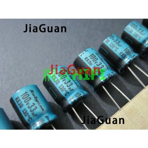 20PCS NEW RUBYCON RX30 100V33UF 10X12.5MM Electrolytic Capacitor rx30 33uF/100V 130 degrees 33UF 100V