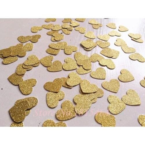 200pcs Gold Silver Glitter Paper Heart wedding party confetti table confetti table scatters bridal baby shower decoration