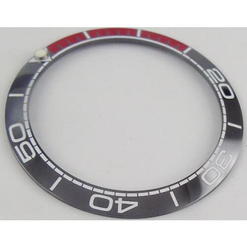 38mm Accessories Parts Red Black Ceramic bezel insert fit for 40mm submariner SKX 007 watch