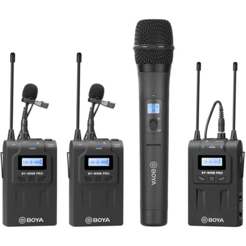 BOYA BY-WM8 Pro WHM8 Pro Mic Condenser Wireless Mic Microphone System Audio Video Recorder Receiver for Canon Nikon Sony Camera